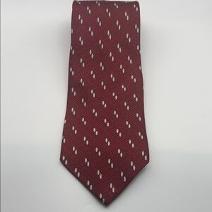 New George Machado burgundy & gray Tie 100% imported silk made in the USA
